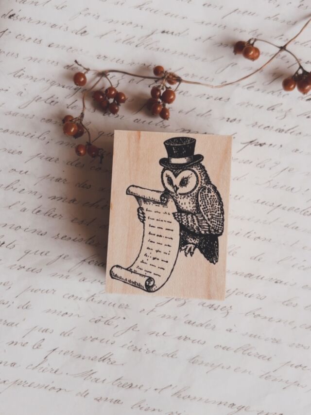 Orfo Stamp 55×44mm

夜の書斎にたたずむOrfoを 少し大きめのサイズで作りました

手帳やカードの中で 静かな物語の主役になるスタンプです

＿

Orfo Stamp 55×44mm

A slightly larger stamp of Orfo standing quietly in his night study

Made to become the main character in a small paper story

#スタンプ 
#CaneléForest
#stamp